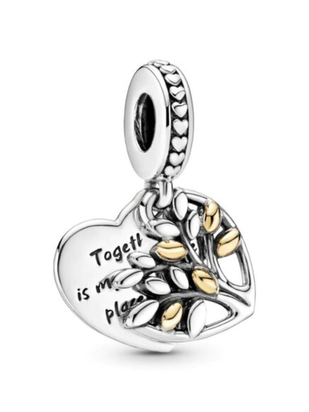 Pandora Two-Tone Heart Tree Dangle Charm - Silver and Gold